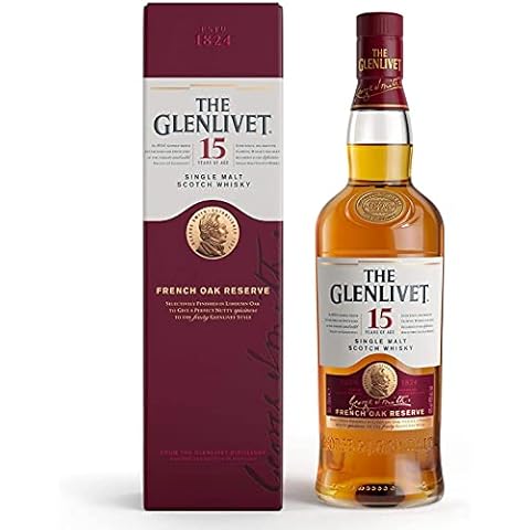 The Glenlivet 15 Year Old Single Malt Scotch Whisky (French Oak Reserve), 70 cl with Gift Box Cover