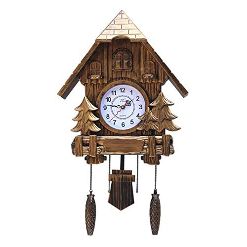 MytaYt Cuckoo Clock, Wall Cuckoo Clock in Chalet Style with Bird-Tuned birdwork, Pendulum, Cuckoo Bell Game, Home Decor, B