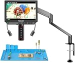 TOMLOV TM4K-AF 8" 4K Microscope numérique à focus automatique avec HDMI Bras flexible, feux latéraux, 52MP LCD Affichage, y compris le tapis de réparation et 64GB Carte