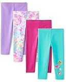 The Children's Place,Baby Girls,and Toddler Assorted Everyday Pull On Leggings,Pink Swirl/Blue/Rose/Purple 4-Pack,5 Years