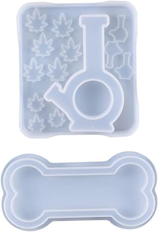 Silicone Mold Maple Leaf Bone Resin Mold Quicksand Pendant Epoxy Resin Mold Keychain Pendant Silicone Mold Quicksand Casting Mold, 6.8x7.6cm, Transparent