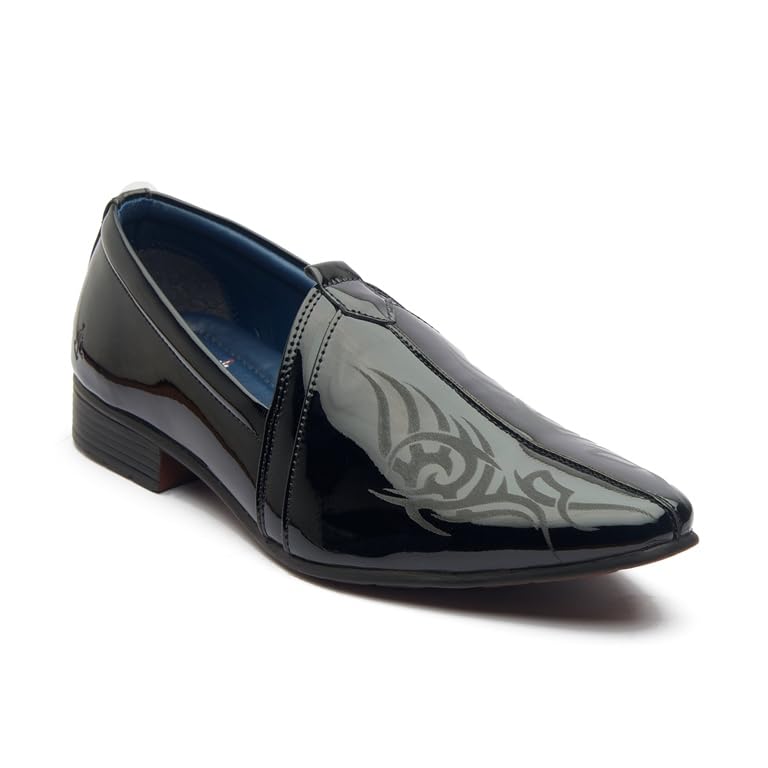 Michael Angelo Latest & Stylish Self Design Black Ethnic Slip on Synthetic Leather Mojaris & Juttis for Men (B0CN311KCT) Amazon Price History, Amazon Price Tracker
