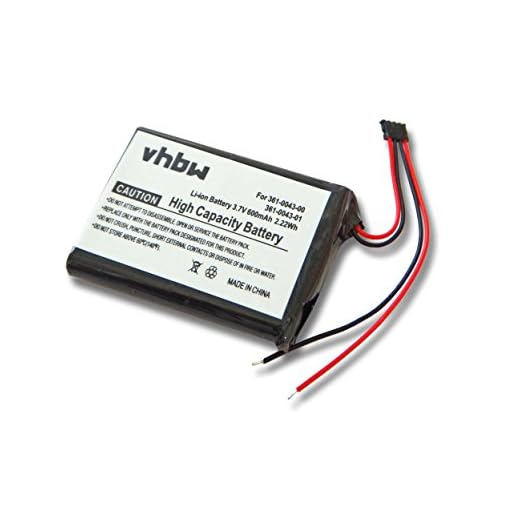 vhbw Batteri kompatibelt med Garmin Edge 010-01626-02, 200, 205, 500, 520, Explore 820 GPS Navigationssystem Sat Nav (600 mAh, 3,7 V, Li-Ion)