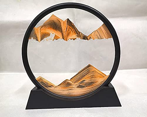 QIANMEI Flowing Sand Painting 360Â° rotatable Sand Painting|3D Moving Sand Art Picture|for Home Ornament Desktop Art Bookshelves Decoration (Color : B, Size : 7 INCH)