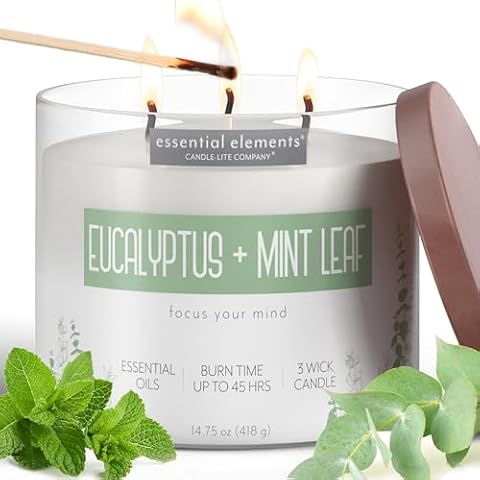 Essential Elements Eucalyptus & Mint Leaf Aromatherapy Candle Cover