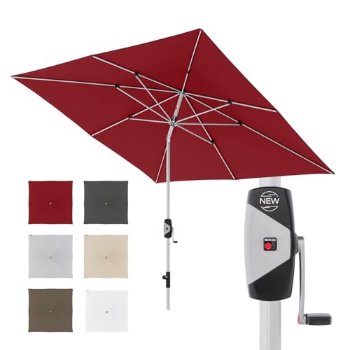 Knirps Automatic Sonnenschirm 240x240cm Bordeaux I innovativer UV-Schutz mit automatischem Öffnen & Schließen I stabiler Gartenschirm I Terrassenschirm kompakt I große Schirmfläche