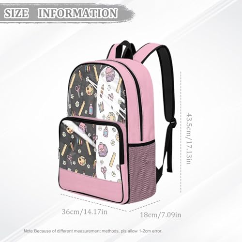 Sac à dos en PVC rose transparent résistant de 43,2 cm
