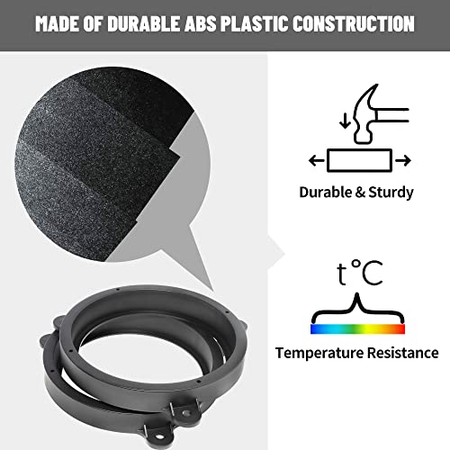 Red Wolf 6.5 Inch Rear Door Speaker Adapter Spacer Rings Replacement For Subaru Forester 1998-2020, Impreza 2007-2019, Legacy 2003-2014, Wrx 2014-2020 2Pc #TOP4