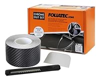 Foliatec Chrome Out Set Auto Zierleisten Folie Zierstreifen zum Folieren von Auto Chromleisten, carbon glänzend, 15m x 5cm