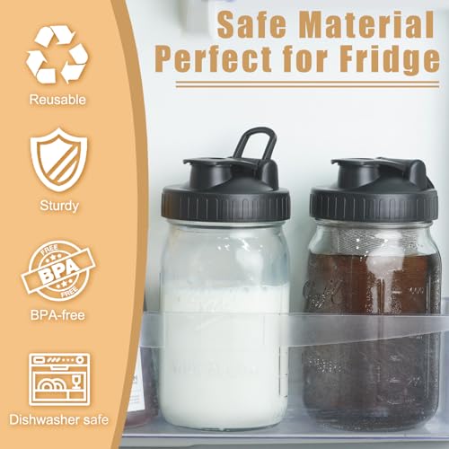 image for FyndraX Pour Spout Lids for Ball Wide Mouth Mason Jars, Airtight Canni