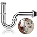 Produktbild DESON Röhrensiphon Universal Edelstahl Siphon Für Waschbecken Waschtisch mit Tauchrohr Gummimanschette
