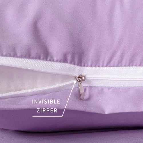 Image of Body Pillow Pillowcase with Zipper 1 piece,Purple,20 inchx54 inch | Body Pillow Cover with Zipper,Long Pillow Case,Cozy Microfiber Body Pillow Case Cover