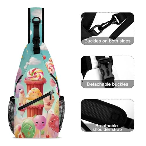 Morrales tipo Sling Candy Happy para trekking y uso casual miniatura 3