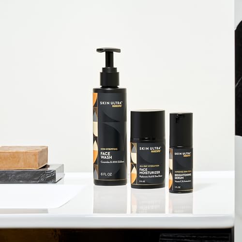 MANSCAPED® Skin Ultra™ Daily Regimen - Men's Skincare Routine Essentials with Face Wash, Face Moisturizer & Brightening Serum Formulated with A Ceramide Complex for Cleansing, Exfoliating & Hydration - Image 9