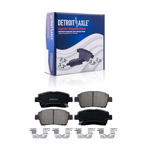 Image of Detroit Axle - Front Brake Pads for Scion iQ xA xB Toyota Celica Echo MR2 Spyder Prius, Ceramic Brake Pads w /Hardware Replacement