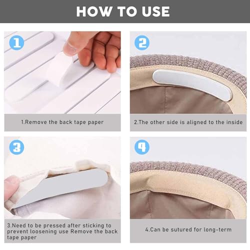 Image of Hat Size Reducer Self Adhesive Foam Tape 60 Pack for Cowboy Hat | Self-adhesive foam inserts resize loose hats, fit fedora & baseball cap; soft foam padding adjusts hat circumference easily