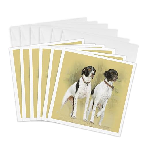 Cartes de voeux chiens de chasse peinture à l'huile pour passionnés de nature lot de 6