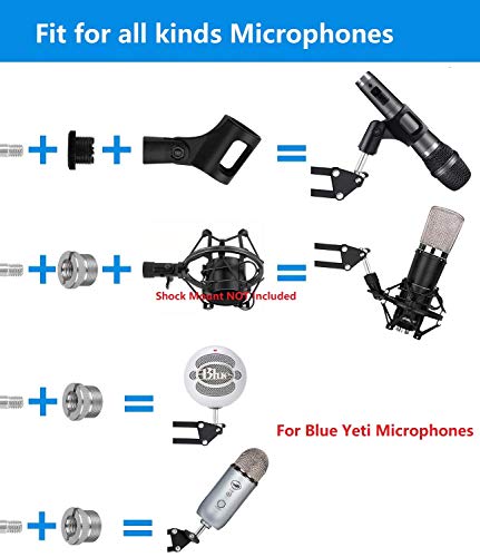 Image of Podium Mic Stand, Desk Mic Stand for Blue Yeti Snowball Microphone, Black, Steel with Plastic Components, Basic Style