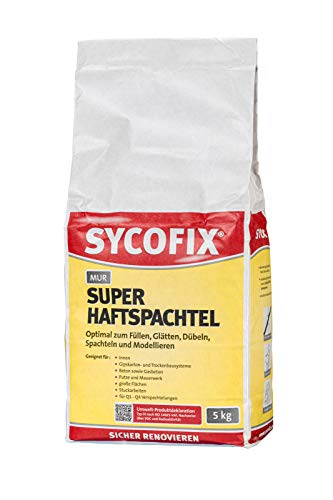 MUR Super Haftspachtel 5 kg mit hohem Weißgrad für Innen zum Füllen, Glätten, Dübeln, Spachteln und Modellieren, Gipskarton Spachtelmasse, für große Flächen, für Stuckarbeiten, Premium Spachtelmasse