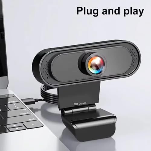 Image of 720p HD Webcam for Laptop & Desktop PC with Built-in Noise Isolating Microphone | USB Web Camera for Video Calling, Zoom, Meetings & Online Classes | Plug & Play (Black)