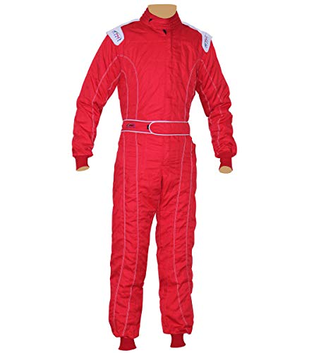 Image of PM Sports New Adult Karting/Race/Rally One Piece Suits Poly Cotton 8 Brilliant Colors (Red, Medium)