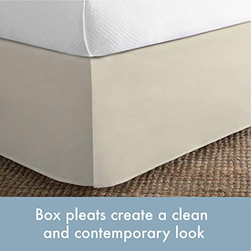 Today’s Home Classic Tailored Bed Skirt Dust Ruffle, Cotton Blend Design, 14" Drop Length, Queen, Ivory #TOP3