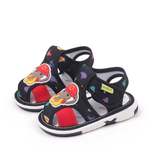 Baby Toddler Boys Squeaky Sandals Premium Rubber Sole Closed-Toe Non-Slip Infant Shoes Soft First Walkers Shoes - Main Image