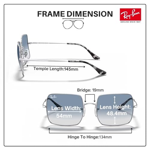 Image of Ray-Ban RB1971 SQUARE 1971 CLASSIC Square Shaped Sunglasses for Women with Official RAYBAN Eyewear Kit