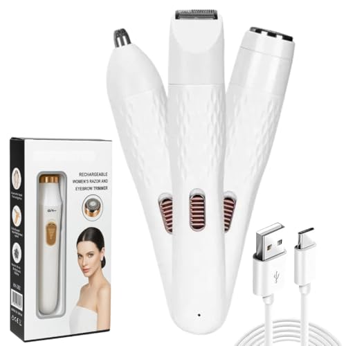 Image of Facial hair remover machine for- face, chin, cheek, eyebrow, upper lip hair remover for women, usb rechargeable epilator machine for women (3in1 trimmer)