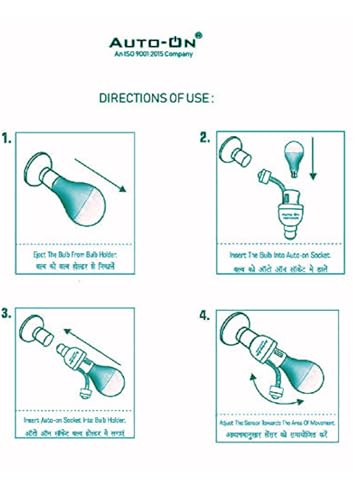 Image of Auto-ON PIR Motion Sensor Bulb Holder (Convert Any Bulb to Automatic) (Energy Saver) (Adjustable timer) Surge Protector- One Year Warranty - Pack of 1