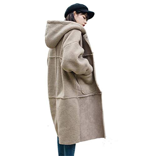 [ユリカー] コート ボア フード付き もこもこ 防寒 韓国 ファッション レディース ロングコート ムートンコート スエード 可愛い 保温性 写真通りF