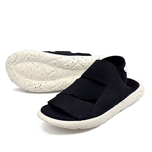 Sandals Outdoor Unisex Beach Sandals Fashion Flat Lovers Shoes(Black,7)