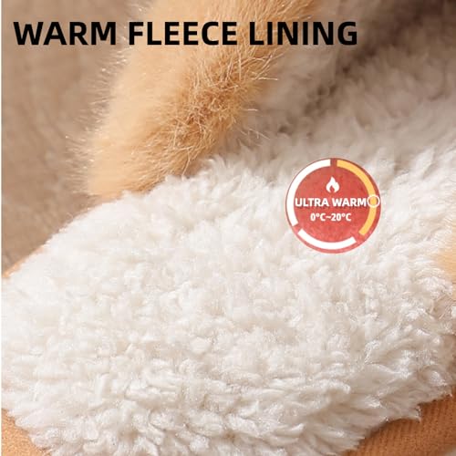 Retro Fuzzy Slippers for Women Soft Plush Thickened Classic House Shoes with Leather Strap Decoration Slip-on Fluffy Cozy Indoor Outdoor Slippers Old Money Aesthetic3