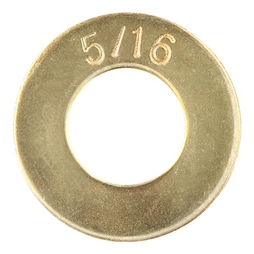 Image of 5/16" (100 pack) Grade 8 SAE Washer, Thru-hardened, Yellow Zinc by Makers Bolt