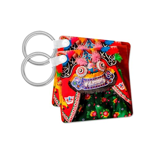 Llavero de dragón chino para colgar en mochilas y maletas como recuerdo de Beijing, 2 uds