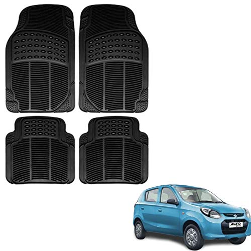 Autokaar All Weather Rubber Car Floor Mat, Anti Skid PVC Car Foot Mat for Maruti Alto 800 (Set of 4, Black) Washable - Review, Price and Buying Guide