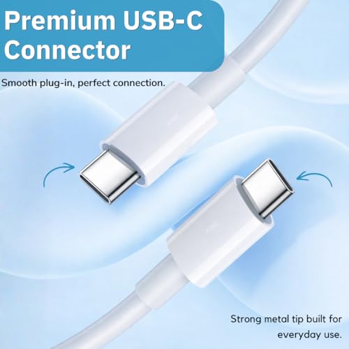 Image of AINE 45W USB Type C To C PD Charging Cable (White) | Compatible for Pixel 10 Pro XL /10 /10a /9 Pro /9a /8 Pro /8 /7 Pro /7 /7A /6 Pro /6 /6a /5, Laptop /Tablet | Original Superfast Charge