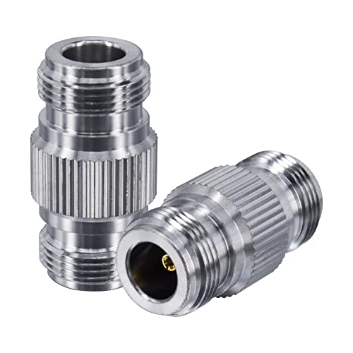 Boobrie 2-Pack N Female to N Female Connector N Type Barrel Adapter RF Coax Cable Connector Double Female Coupler for CB Ham Radio WiFi Antenna Cell Phone Signal Booster