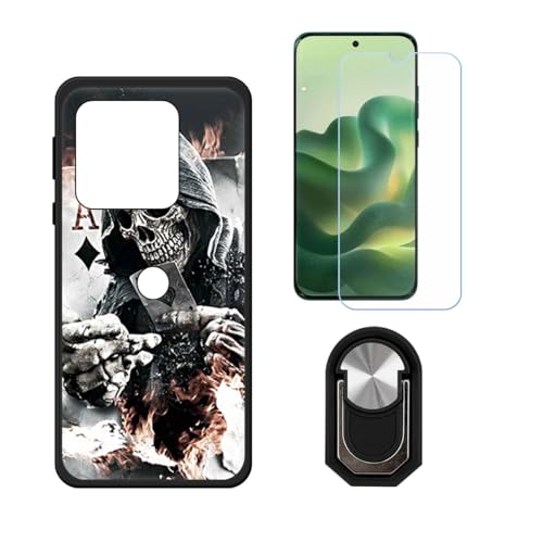 BMPNLSZ �K�p Motorola Edge 70 Fusion�p+HD�����K���X�ɓK�����ėpTPU�P�[�X�A�V���J�Q���P�[�X�o���p�[�ی�o�b�N�P�[�X-�ɓK����9�d�x�X�N���C�u�h�~�X�N���[���v���e�N�^(6,8") + ���O���\�Ŕėp�I��360�x��]��