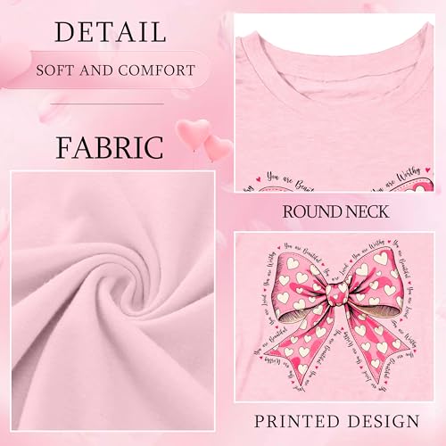 Image of Ithalt Kids Valentine Shirt Girls Valentines Shirts Cute Heart Graphic Long Sleeve Tee Tops 4-14y