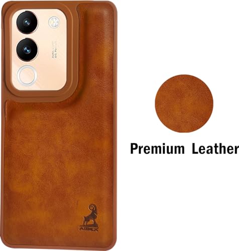 Image of AIBEX Shield Back Cover Case Compatible with Vivo V29e 5G Back Cover | Flexible Vegan Leather | Full Camera Protection | Raised Edges | Super Soft-Touch | Bumper Case