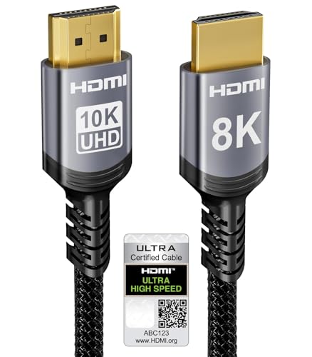 Sniokco 10K 8K 4K Cavo HDMI 2.1 48Gbps 2 Metri, Certificato Ultra Alta Velocità Cavi HDMI® 0.01ms 4K 240Hz 165Hz 120Hz 8K 60Hz eARC Netflix HDCP 2.3 2.2 DTS:X HDR10+ TV Monitor Proiettore