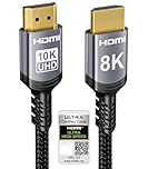 Sniokco 10K 8K 4K Câble HDMI 2.1 48Gbps 1M, Certifié Ultra Haute Vitesse HDMI® Cable 0.01ms 4K 240Hz 165Hz 120Hz 8K 60Hz eARC Netflix HDCP 2.3 2.2 DTS:X HDR10+ TV Moniteur Projecteur Roku