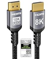 Sniokco 10K 8K 4K HDMI 2.1 Kabel 2.5Meter, Zertifiziert 48Gbps Ultra High Speed HDMI® Kabel 0.01ms 4K 240Hz 165Hz 120Hz 8K 60Hz eARC Netflix HDCP 2.3 2.2 DTS:X HDR10+ TV Monitor Projektor Roku