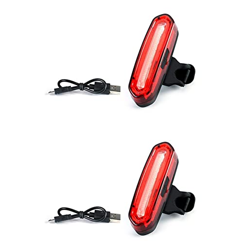 Rdjumpdjo 2X Luz de Cola de Bicicleta LED Ultra Brillante, Luz Trasera de Bicicleta Recargable USB, IPX6