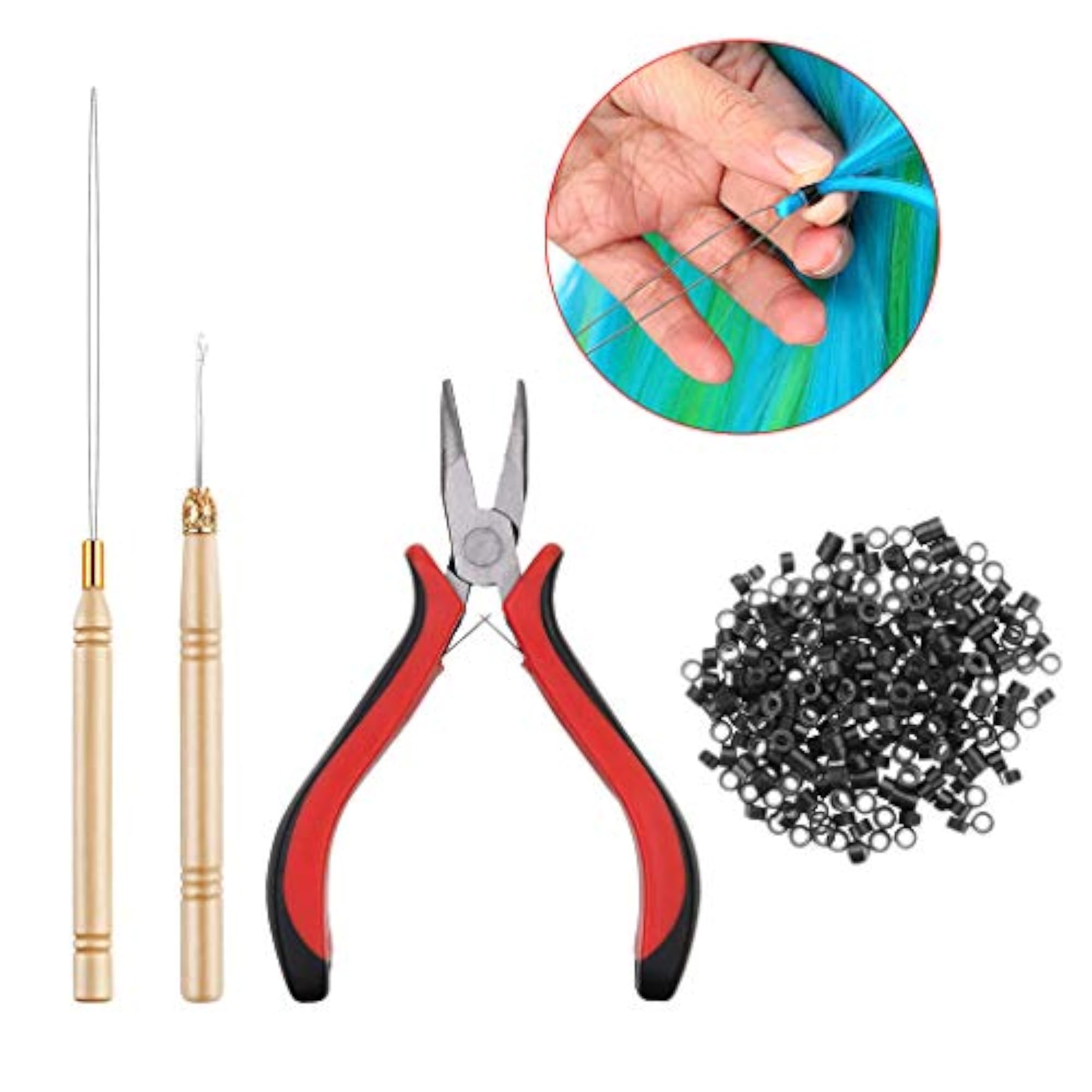 Milaan 500x Micro Link Rings Beads Plier Hook Tools