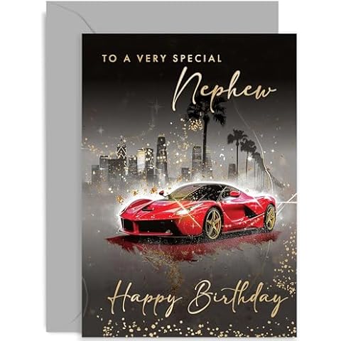 Old English Co. Stylish Birthday Card for Nephew Cover