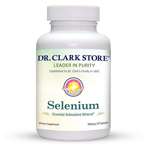 Dr. Clark Selenium Supplement 200 Mcg - Dietary Capsules With Essential Mineral - Improves Thyroid Function, Immune Support - 50 Capsules #TOP11