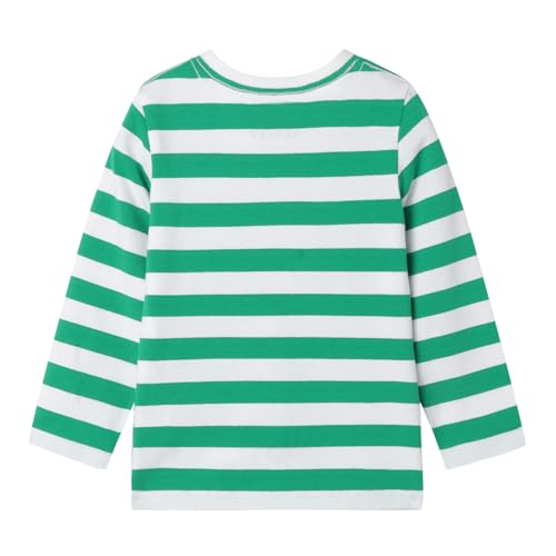 Image of LittleSpring Unisex Kids Long Sleeve Striped Tee Shirt Tagless Crew Neck Cotton T-Shirt