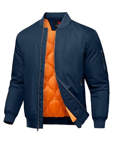 Rdruko Men's Bomber Jacket - Winter Padded Windbreaker